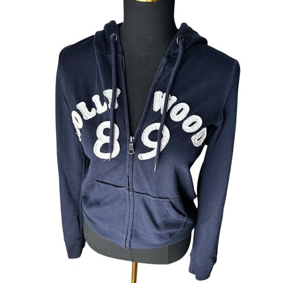 Love Tree Women’s Navy Blue Hollywood 89 Zip Up Hoodie Size Small - Picture 1 of 4